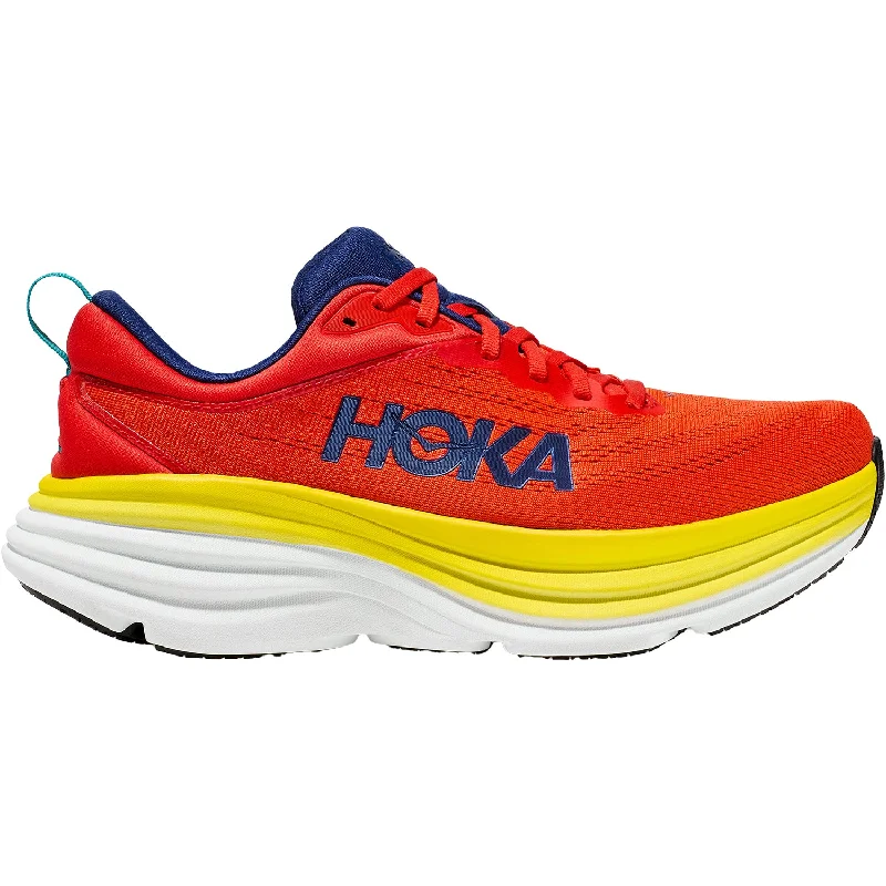 Athletic shoes for humid jogs-Men's Hoka Bondi 8 Red Alert/Flame Mesh