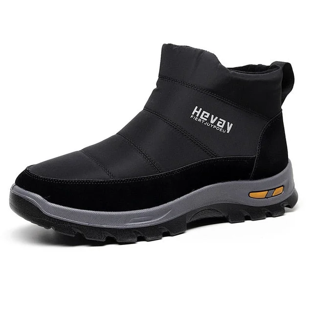 snow boots with energy-returning sole technologyGroovywish Orthopedic Snow Boots For Men Cushion Ankle Winter Shoes